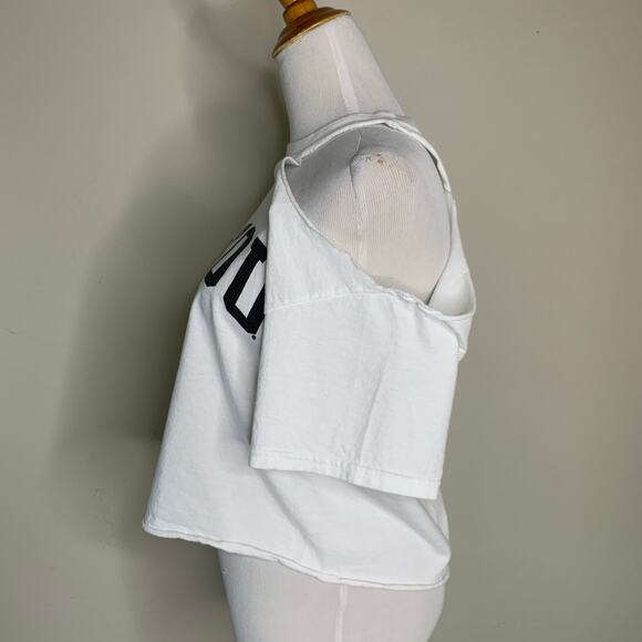 Mizzou White T Cold Shoulder T Shirt Sz Medium - Picture 3 of 7